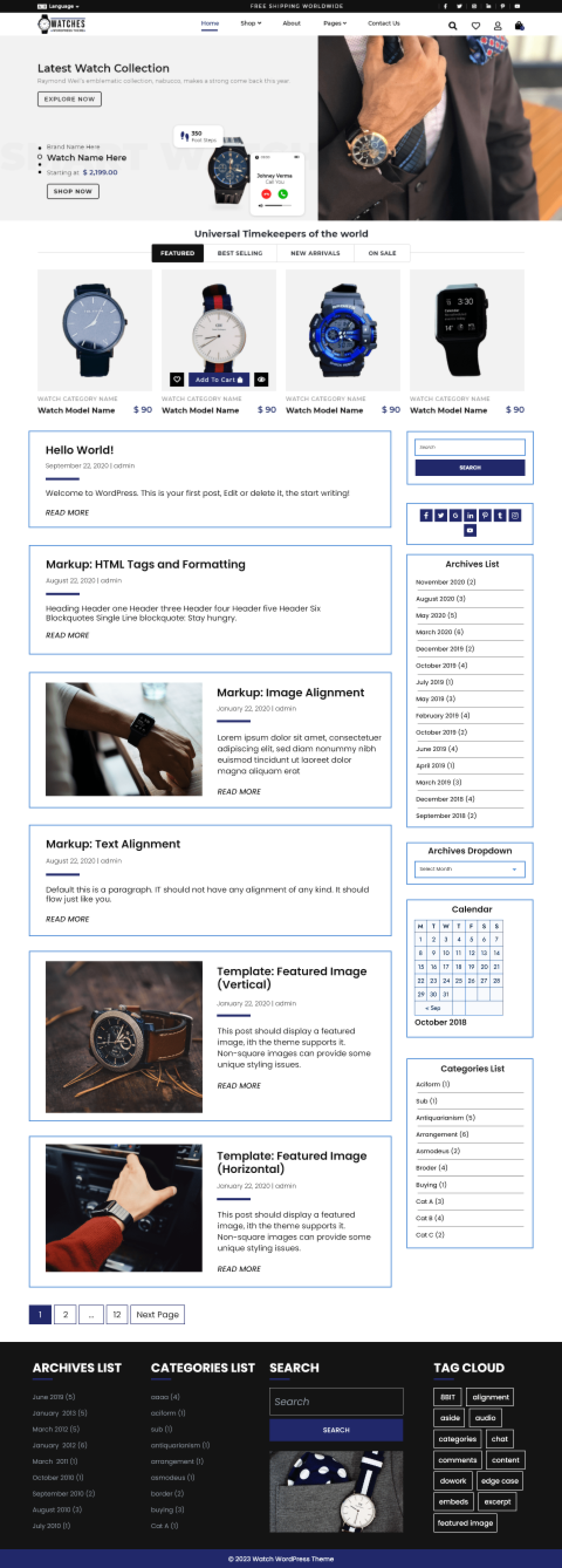 Free Ecommerce Watch WordPress Theme Free Ecommerce Watch WordPress Theme