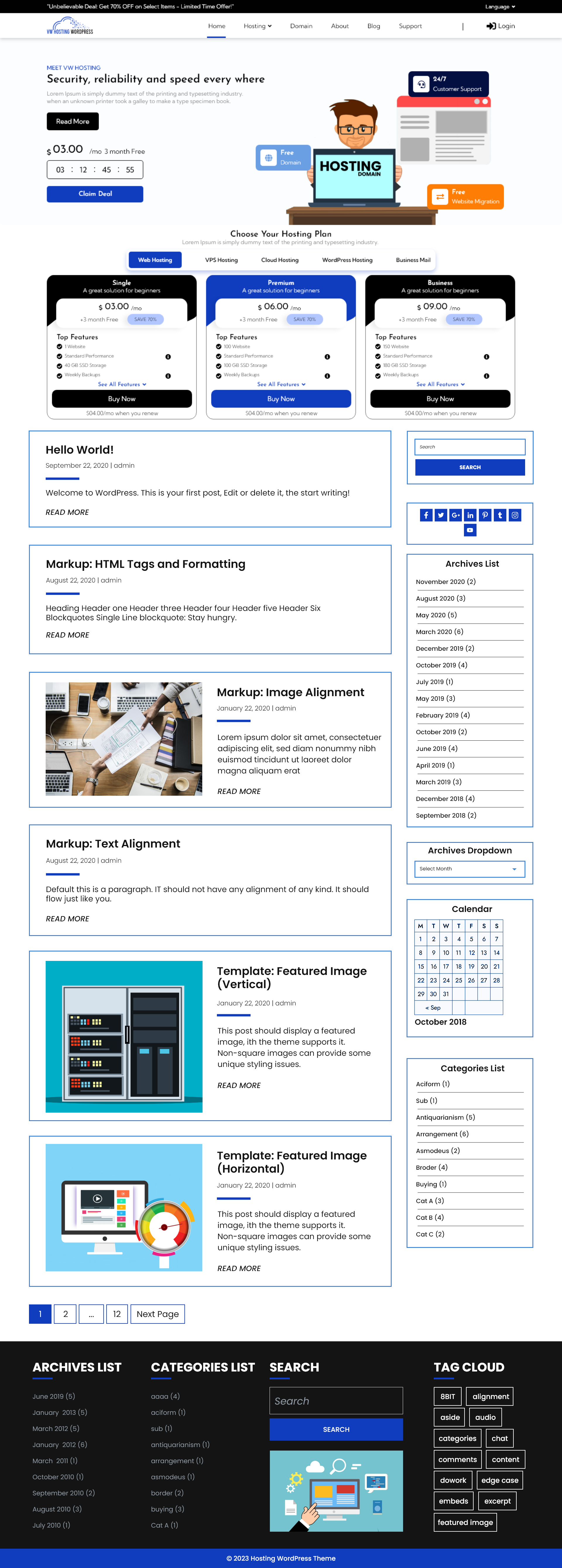 Free Web Hosting WordPress Theme Free Web Hosting WordPress Theme