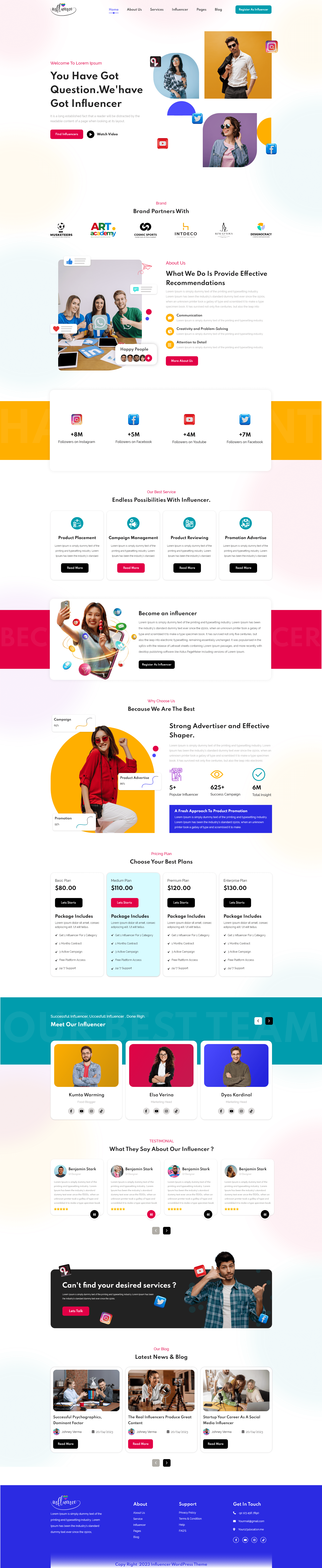 Influencer Agency WordPress Theme Influencer Agency WordPress Theme