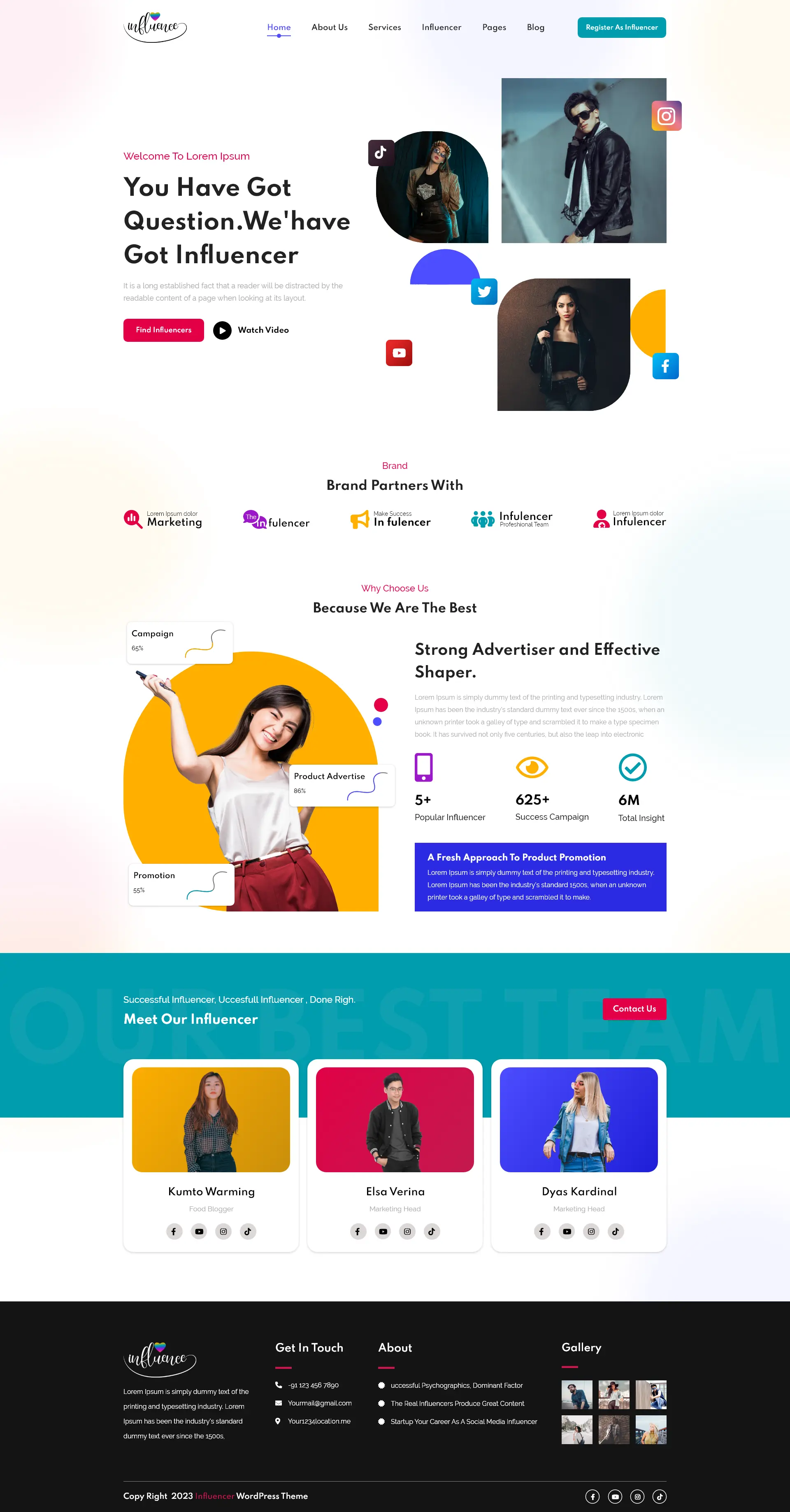 Free Influencer WordPress Theme Free Influencer WordPress Theme