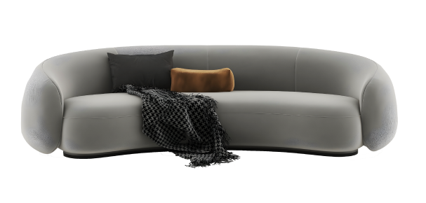 Grey Curve sofa with handels